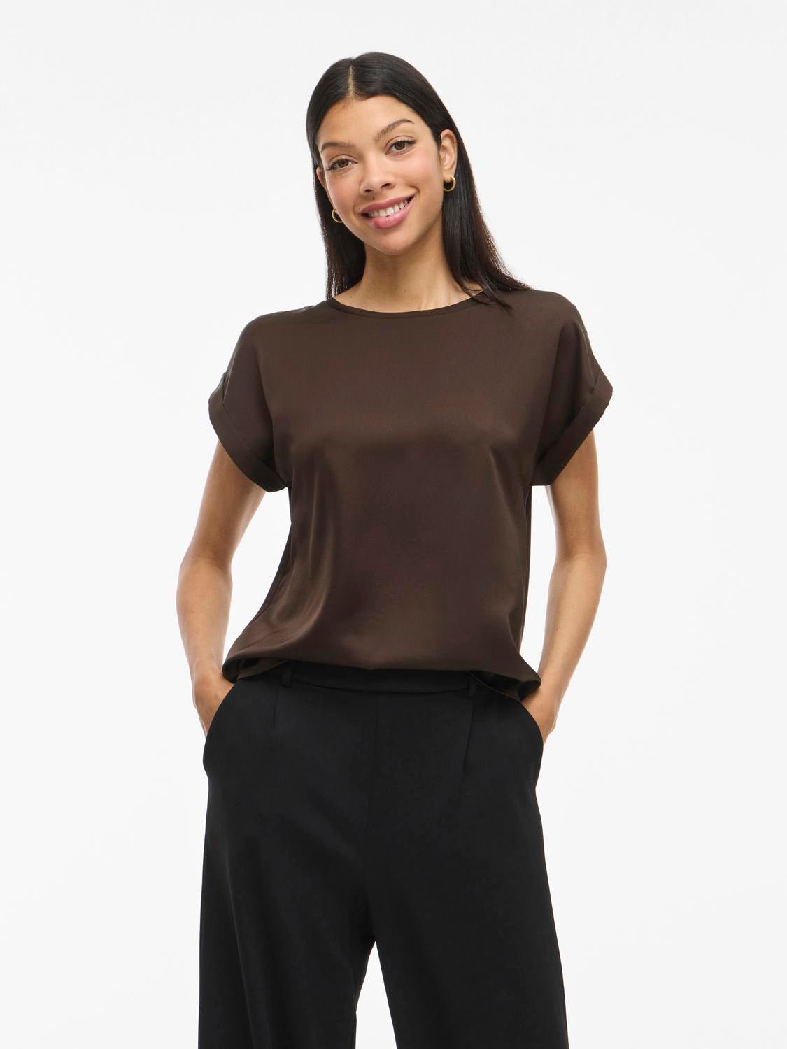VIELLETTE Top - Coffee Bean - VERO MODA & VILA Bergvik